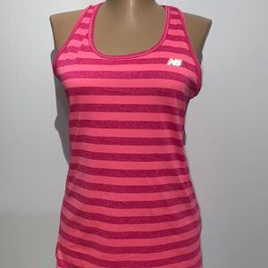 New Balance Women's Pink Lightningory Stripe Racerback Tank Top Size Small